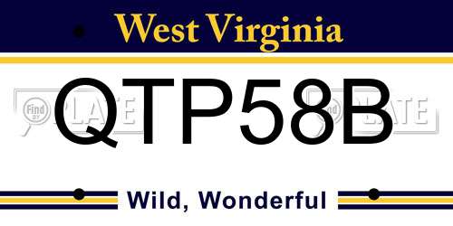 QTP58B West Virginia License Plate