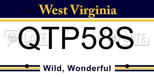 QTP58S West Virginia License Plate