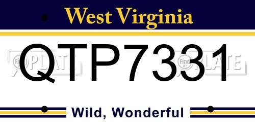 QTP7331 West Virginia License Plate
