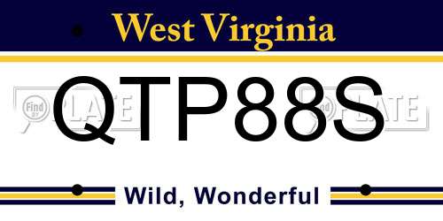 QTP88S West Virginia License Plate