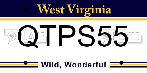 QTPS55 West Virginia License Plate