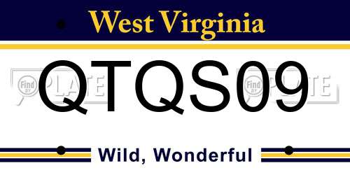 QTQS09 West Virginia License Plate