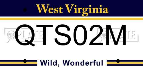 QTS02M West Virginia License Plate