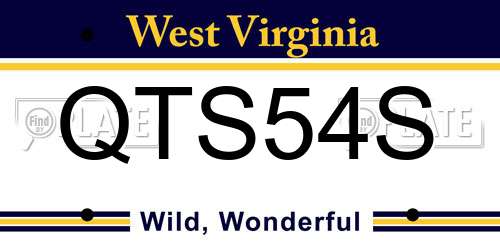 QTS54S West Virginia License Plate