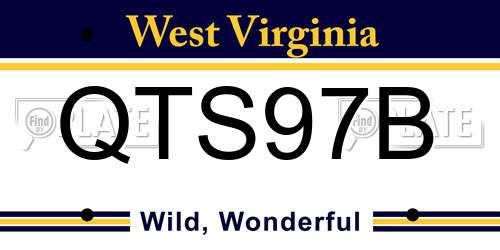QTS97B West Virginia License Plate