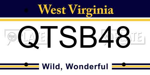 QTSB48 West Virginia License Plate