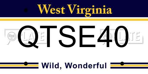 QTSE40 West Virginia License Plate