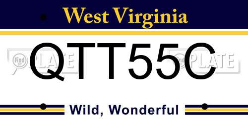QTT55C West Virginia License Plate