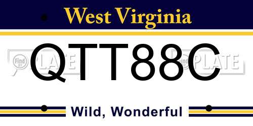 QTT88C West Virginia License Plate
