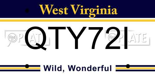 QTY72I West Virginia License Plate