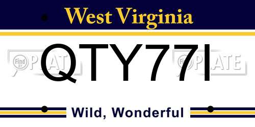 QTY77I West Virginia License Plate