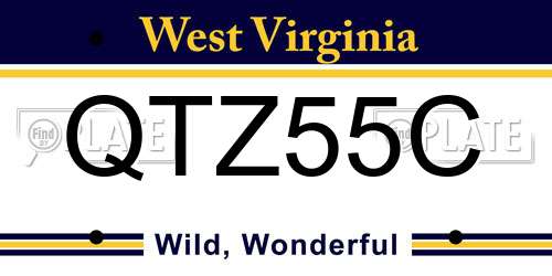 QTZ55C West Virginia License Plate