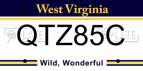 QTZ85C West Virginia License Plate