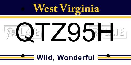 QTZ95H West Virginia License Plate