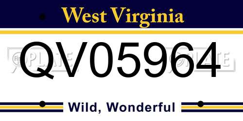 QV05964 West Virginia License Plate