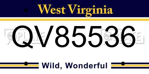 QV85536 West Virginia License Plate