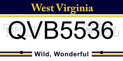 QVB5536 West Virginia License Plate