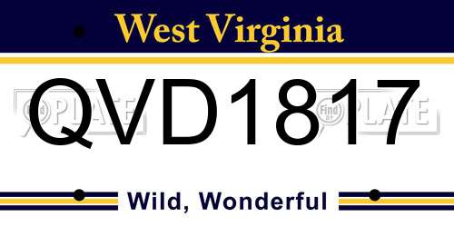 QVD1817 West Virginia License Plate