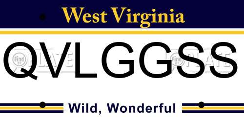 QVLGGSS West Virginia License Plate