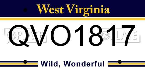 QVO1817 West Virginia License Plate