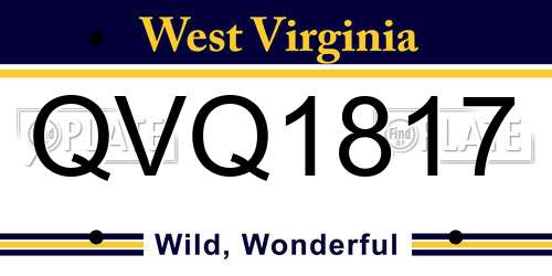 QVQ1817 West Virginia License Plate