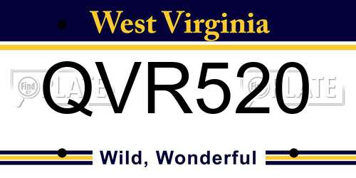 QVR520 West Virginia License Plate