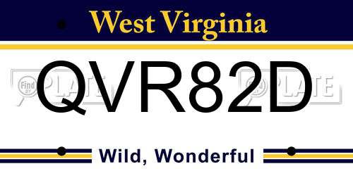 QVR82D West Virginia License Plate