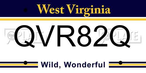 QVR82Q West Virginia License Plate