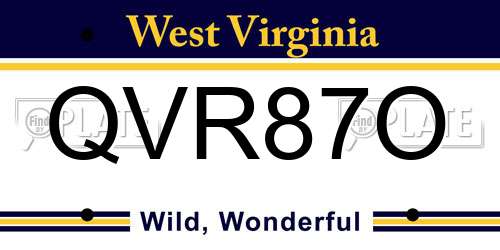 QVR87O West Virginia License Plate