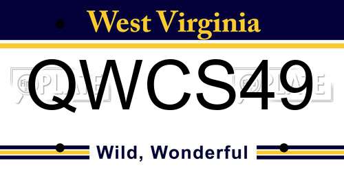 QWCS49 West Virginia License Plate