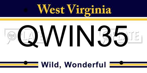 QWIN35 West Virginia License Plate