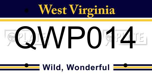 QWP014 West Virginia License Plate