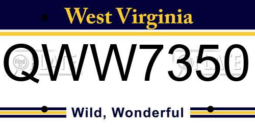 QWW7350 West Virginia License Plate