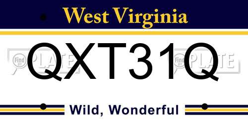QXT31Q West Virginia License Plate