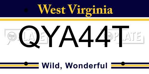 QYA44T West Virginia License Plate