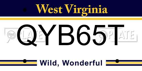 QYB65T West Virginia License Plate