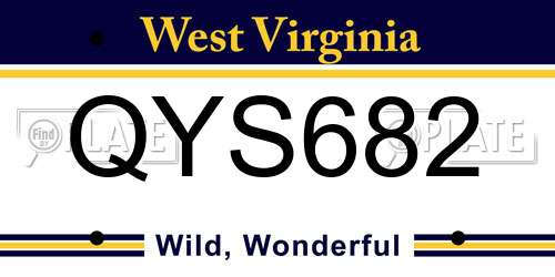 QYS682 West Virginia License Plate