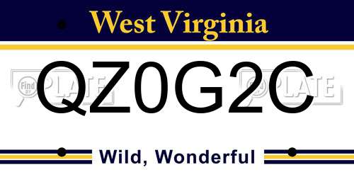 QZ0G2C West Virginia License Plate