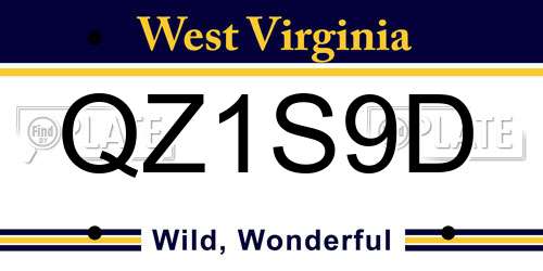 QZ1S9D West Virginia License Plate