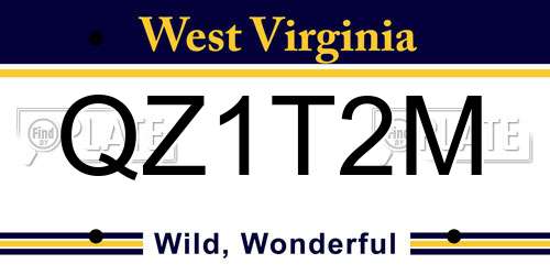QZ1T2M West Virginia License Plate