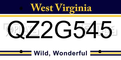 QZ2G545 West Virginia License Plate