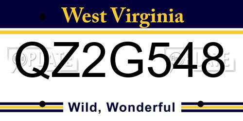 QZ2G548 West Virginia License Plate