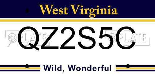 QZ2S5C West Virginia License Plate