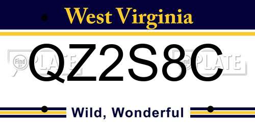 QZ2S8C West Virginia License Plate