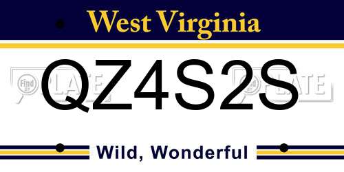 QZ4S2S West Virginia License Plate