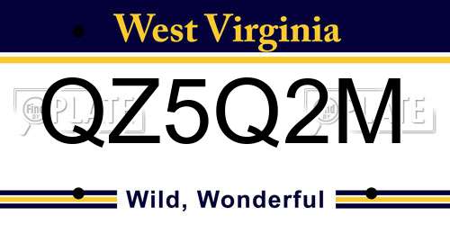 QZ5Q2M West Virginia License Plate