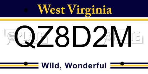 QZ8D2M West Virginia License Plate