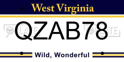 QZAB78 West Virginia License Plate