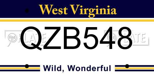 QZB548 West Virginia License Plate