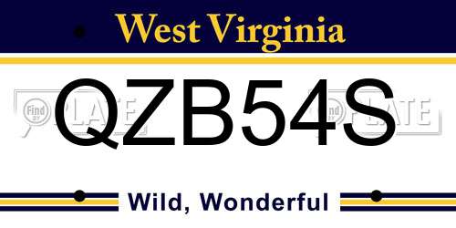 QZB54S West Virginia License Plate